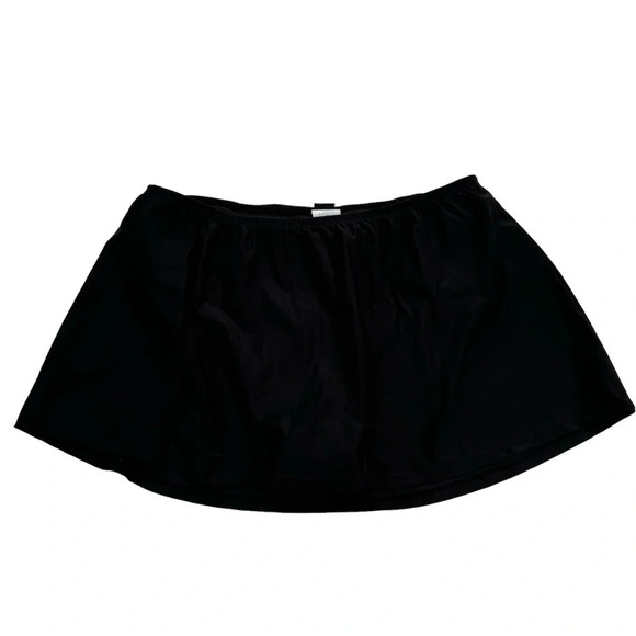 NWT Island Escape Plus Size Solid Swim Skirt Black Thigh Minimizer Size 16W - Picture 5 of 12
